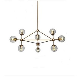 Golden Beans Chandelier 10 Light üvegernyővel
