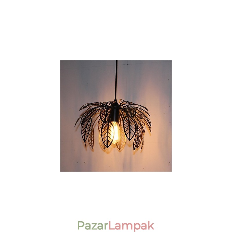 Egyszerű retro, egyfejű, levél alakú vascsillár