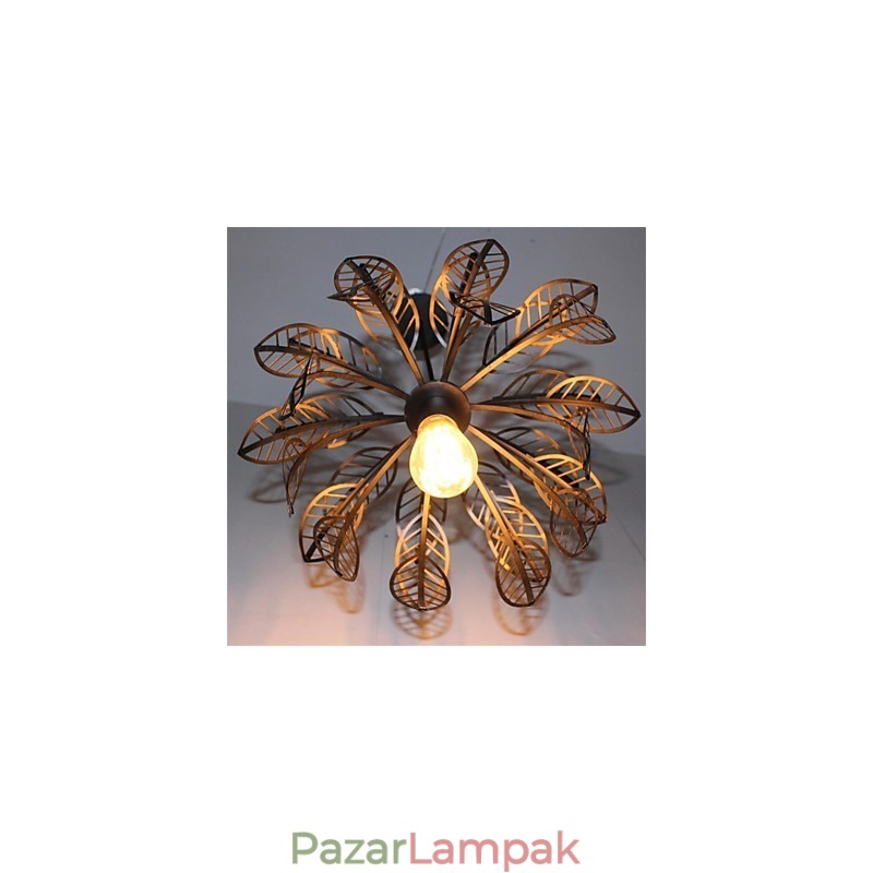 Egyszerű retro, egyfejű, levél alakú vascsillár