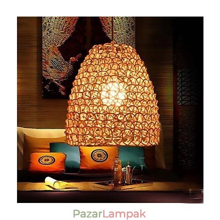 Retro kerek rattan kerti lámpaernyő Retro kerek rattan kerti lámpaernyő