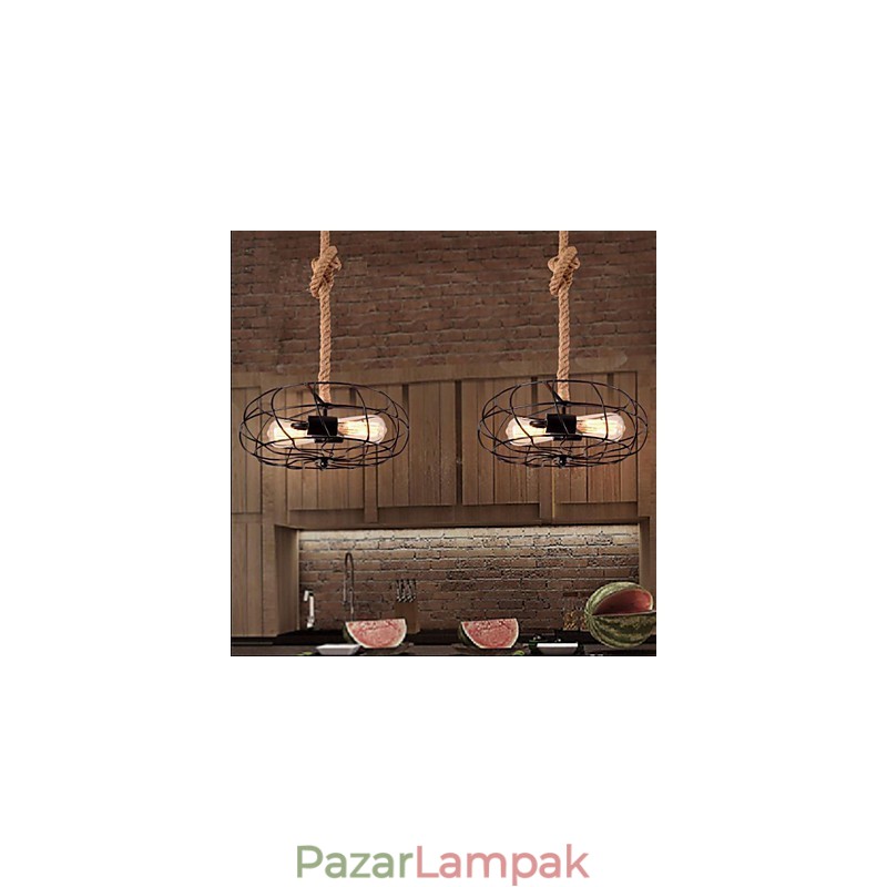 Vintage amerikai Lron Rope kreatív ipari ventilátorcsillár