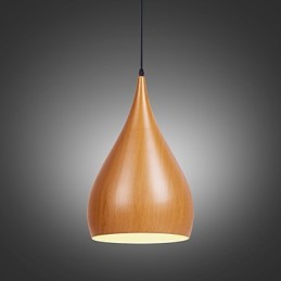 Retro Pendant Light Wood Grain Metal Cafe függőlámpák