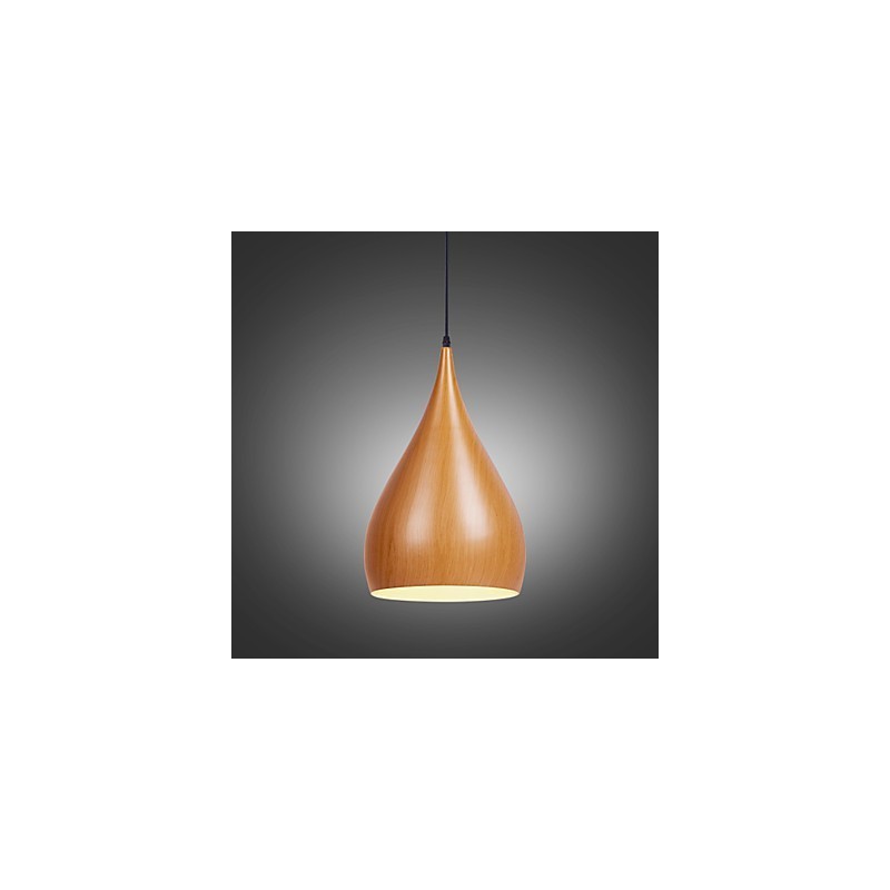 Retro Pendant Light Wood Grain Metal Cafe függőlámpák