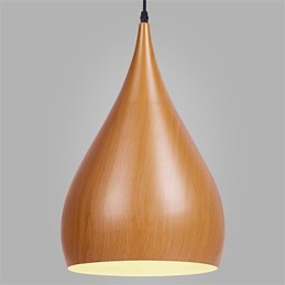 Retro Pendant Light Wood Grain Metal Cafe függőlámpák