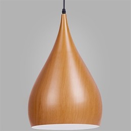 Retro Pendant Light Wood Grain Metal Cafe függőlámpák