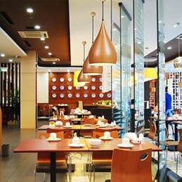 Retro Pendant Light Wood Grain Metal Cafe függőlámpák
