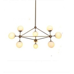 Golden Beans Chandelier 10 Light üvegernyővel