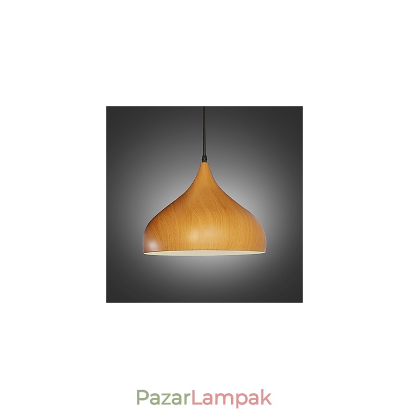 Retro Pendant Light Wood Grain Metal Cafe függőlámpák