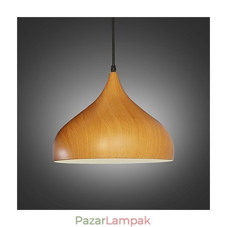 Retro Pendant Light Wood Grain Metal Cafe függőlámpák