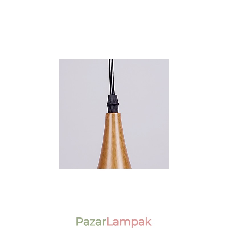 Retro Pendant Light Wood Grain Metal Cafe függőlámpák