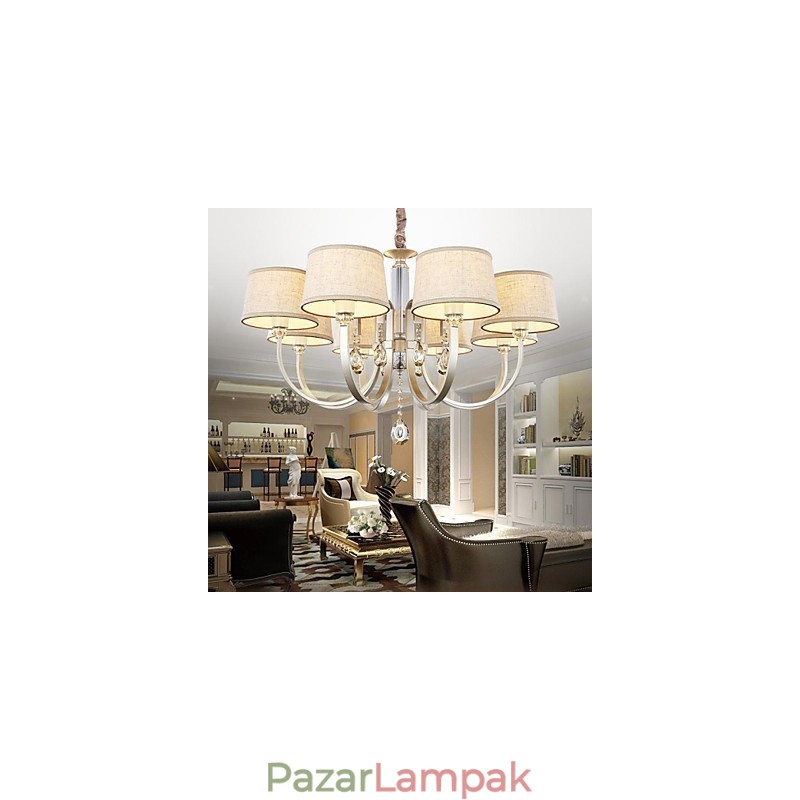 Country Crystal ezüst fém csillár