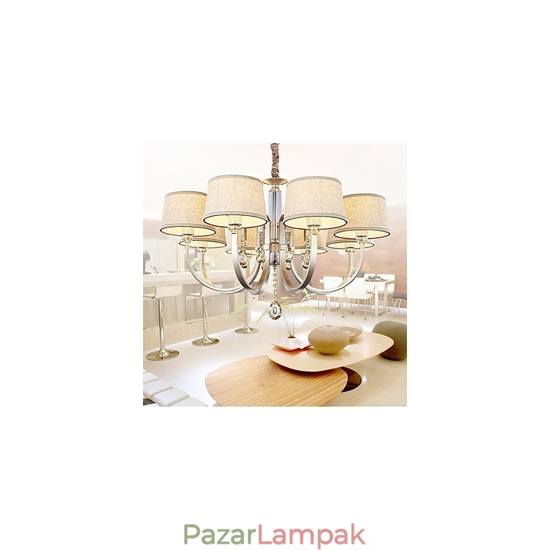 Country Crystal ezüst fém csillár