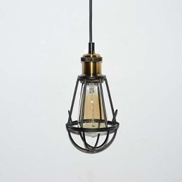 LOFT lámpa Vintage függőlámpa Edison Light Balck vas fém kalickás lámpaernyő Raktári stílusú lámpatest