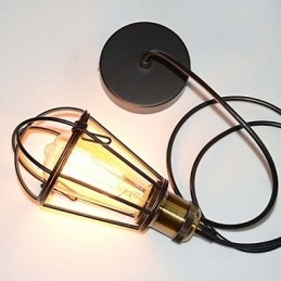 LOFT lámpa Vintage függőlámpa Edison Light Balck vas fém kalickás lámpaernyő Raktári stílusú lámpatest