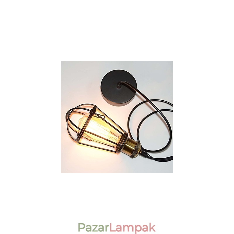 LOFT lámpa Vintage függőlámpa Edison Light Balck vas fém kalickás lámpaernyő Raktári stílusú lámpatest