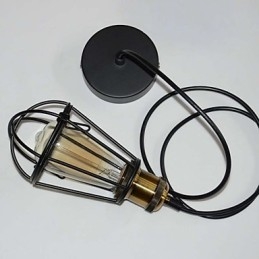 LOFT lámpa Vintage függőlámpa Edison Light Balck vas fém kalickás lámpaernyő Raktári stílusú lámpatest