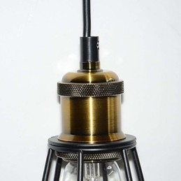 LOFT lámpa Vintage függőlámpa Edison Light Balck vas fém kalickás lámpaernyő Raktári stílusú lámpatest