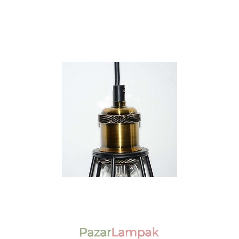 LOFT lámpa Vintage függőlámpa Edison Light Balck vas fém kalickás lámpaernyő Raktári stílusú lámpatest
