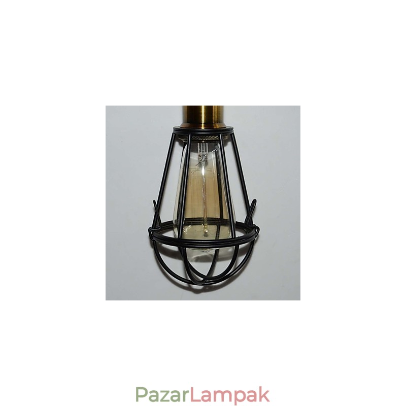 LOFT lámpa Vintage függőlámpa Edison Light Balck vas fém kalickás lámpaernyő Raktári stílusú lámpatest