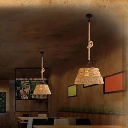 Loft Industrial Wind Creative Nordic Hemp Rope Meals csillár lámpa