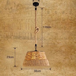 Loft Industrial Wind Creative Nordic Hemp Rope Meals csillár lámpa