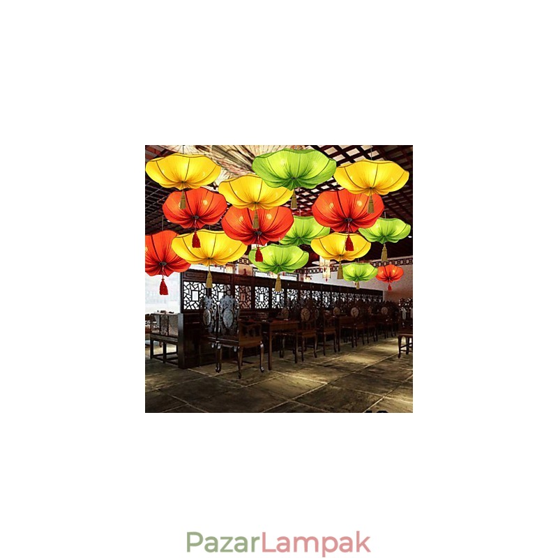 Cloth Art Romantikus utánzata a klasszikus Droplight Délkelet-Ázsia Lotus Lantern lámpa fényében