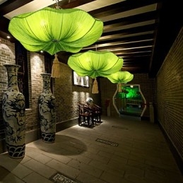 Cloth Art Romantikus utánzata a klasszikus Droplight Délkelet-Ázsia Lotus Lantern lámpa fényében