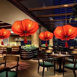 Cloth Art Romantikus utánzata a klasszikus Droplight Délkelet-Ázsia Lotus Lantern lámpa fényében