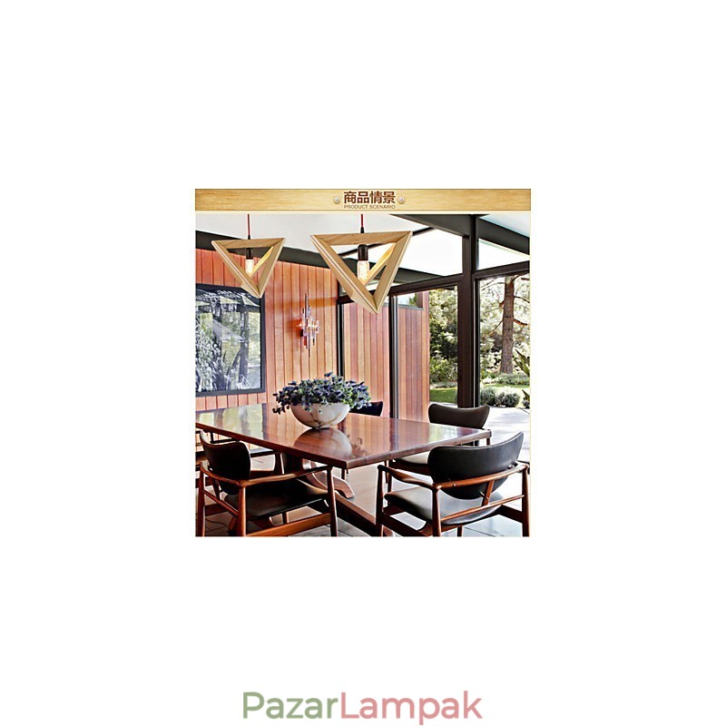 Modern, fából készült függőlámpa Egyszerű függőlámpa Cafe függőlámpa