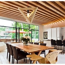 Modern, fából készült függőlámpa Egyszerű függőlámpa Cafe függőlámpa
