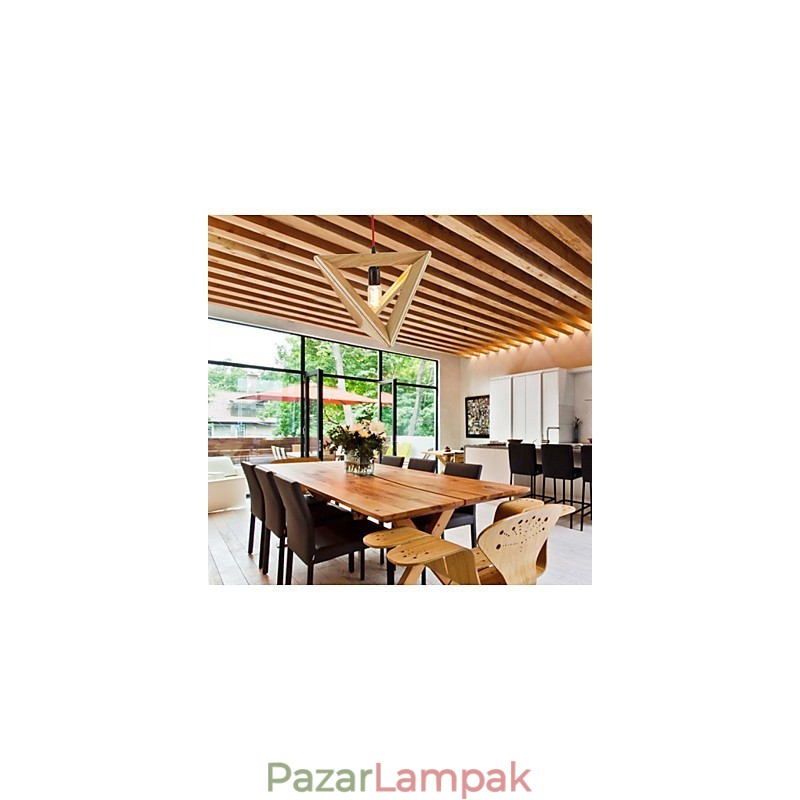 Modern, fából készült függőlámpa Egyszerű függőlámpa Cafe függőlámpa