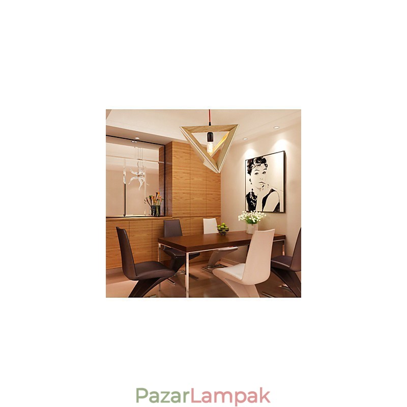 Modern, fából készült függőlámpa Egyszerű függőlámpa Cafe függőlámpa