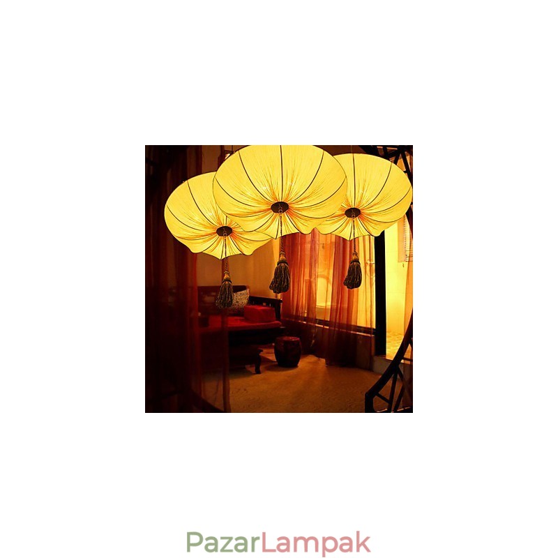 Kreatív kerek nagy piros lámpás lótuszlevél esküvői fesztivál Cloth Art csillár lámpa fénye