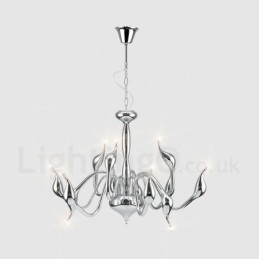 12 Light Modern Swan krómozott fém csillár függőlámpa