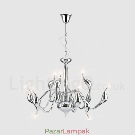 12 Light Modern Swan krómozott fém csillár függőlámpa 12 Light Modern Swan krómozott fém csillár függőlámpa