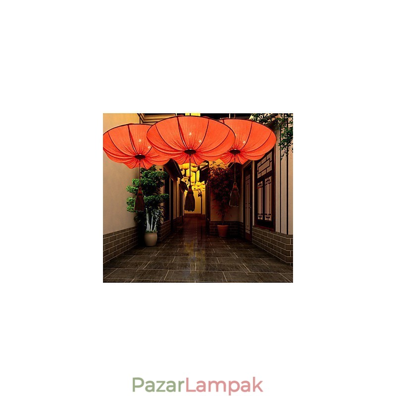 Kreatív kerek nagy piros lámpás lótuszlevél esküvői fesztivál Cloth Art csillár lámpa fénye