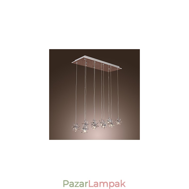 Modern, modern kristály króm fém függőlámpa