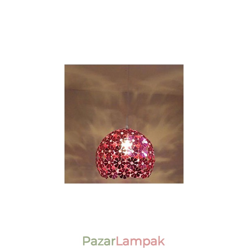 Modern színű szilvavirág golyós egyfejű kristály csepplámpa