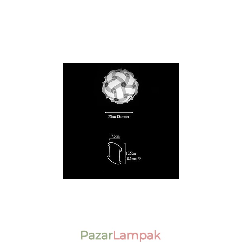 DIY modern függő golyós lámpa 25cm