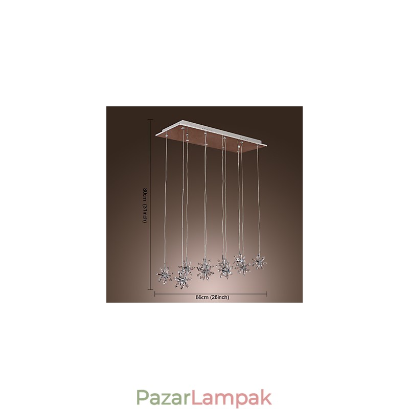 Modern, modern kristály króm fém függőlámpa