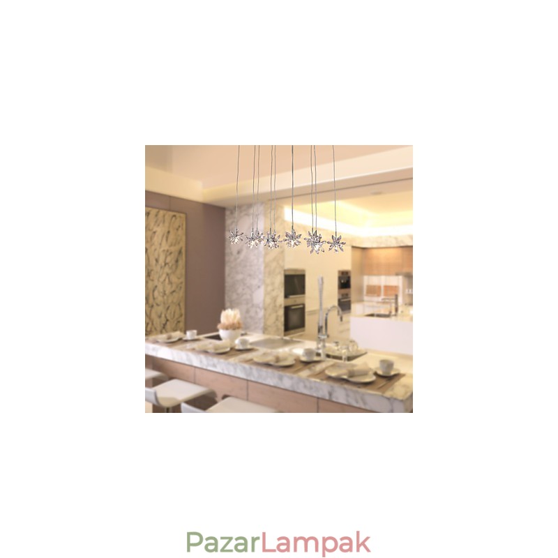 Modern, modern kristály króm fém függőlámpa