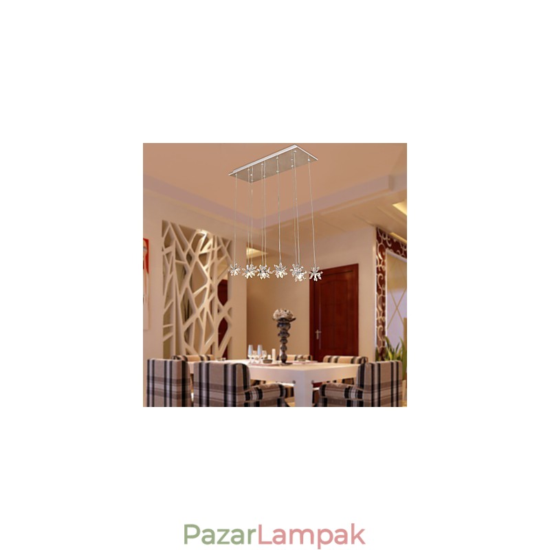 Modern, modern kristály króm fém függőlámpa