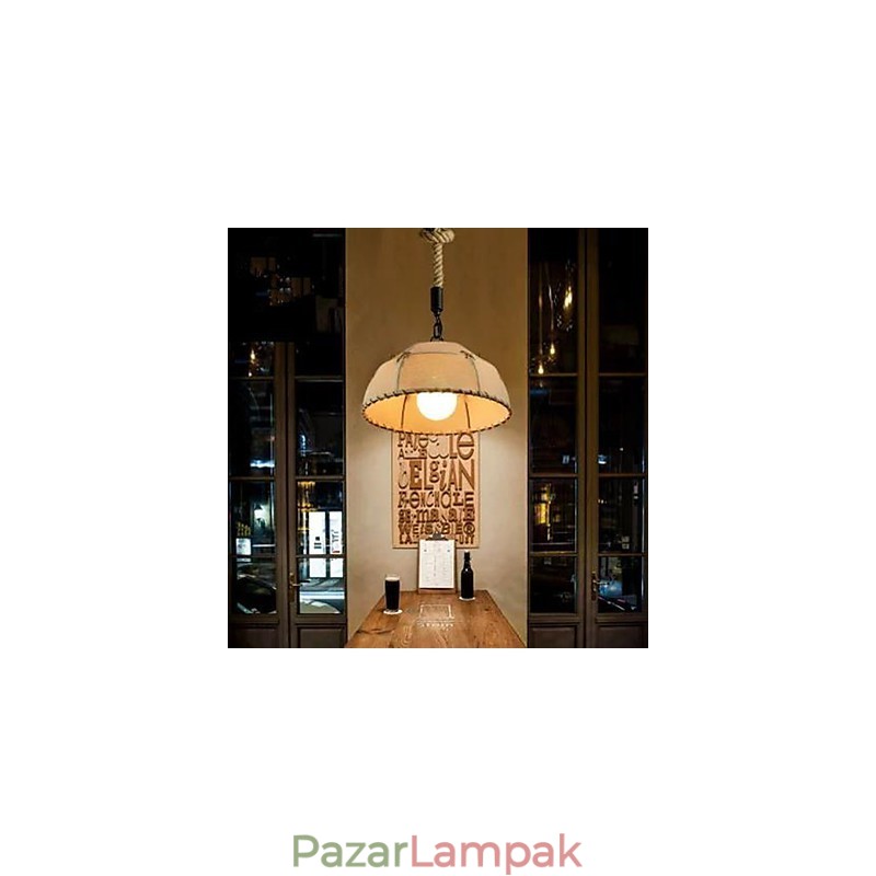 Egy rövid Vogue Lights félkör alakú kender kötélcsillár