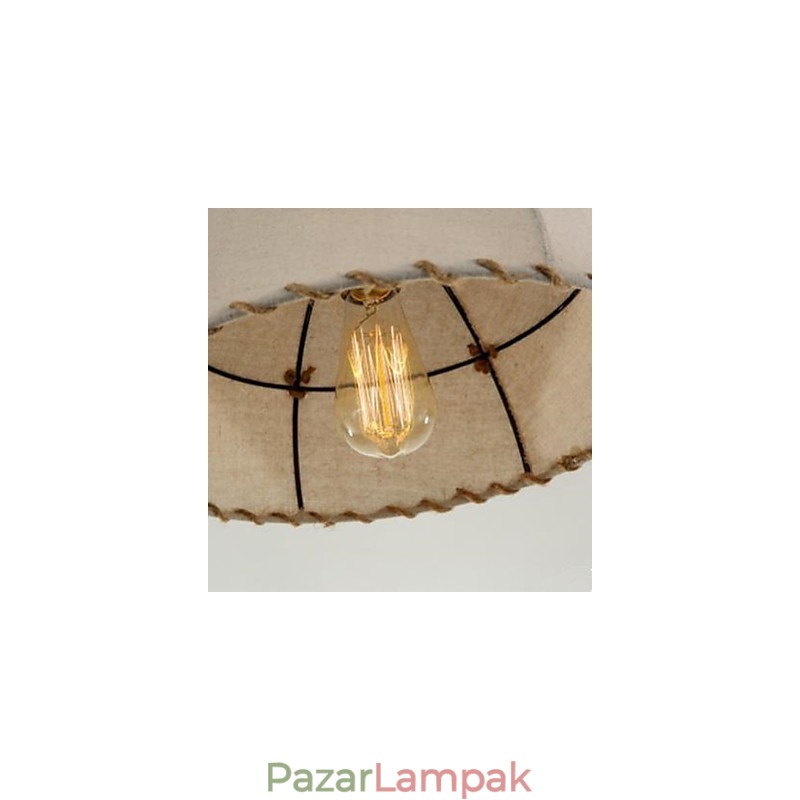 Egy rövid Vogue Lights félkör alakú kender kötélcsillár