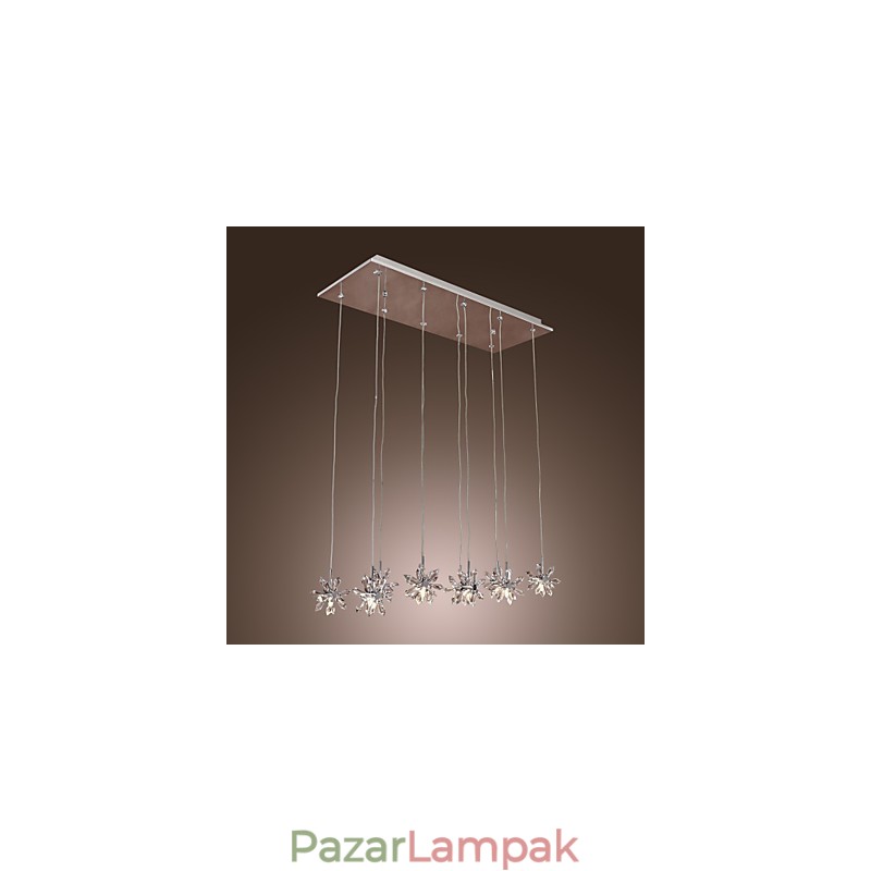 Modern, modern kristály króm fém függőlámpa