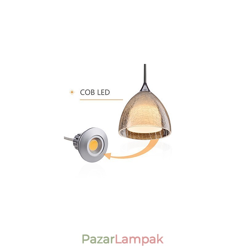 3 Könnyű Kétrétegű Pendant Island Light repedéses üveg polírozott króm