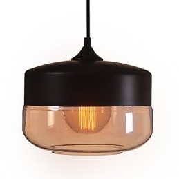 WestMenLights Vintage Modern festett üveg mennyezeti lámpa függőlámpa fekete 250mm átmérő