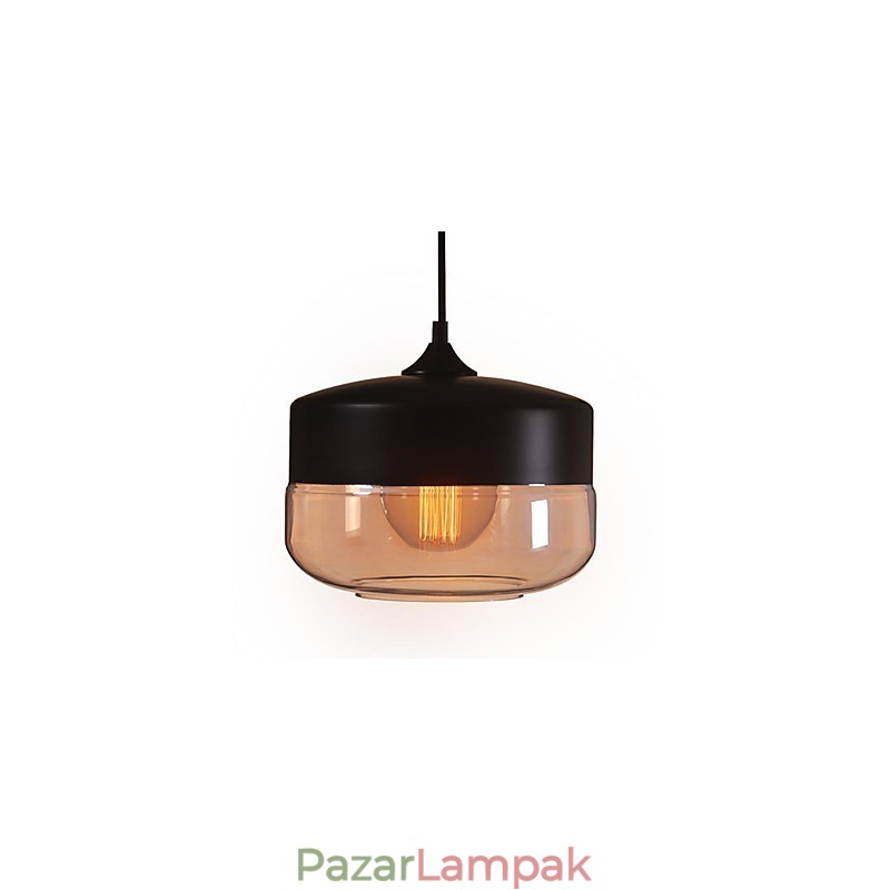 WestMenLights Vintage Modern festett üveg mennyezeti lámpa függőlámpa fekete 250mm átmérő