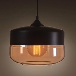 WestMenLights Vintage Modern festett üveg mennyezeti lámpa függőlámpa fekete 250mm átmérő
