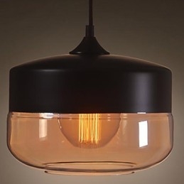 WestMenLights Vintage Modern festett üveg mennyezeti lámpa függőlámpa fekete 250mm átmérő